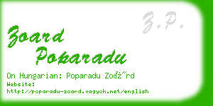 zoard poparadu business card